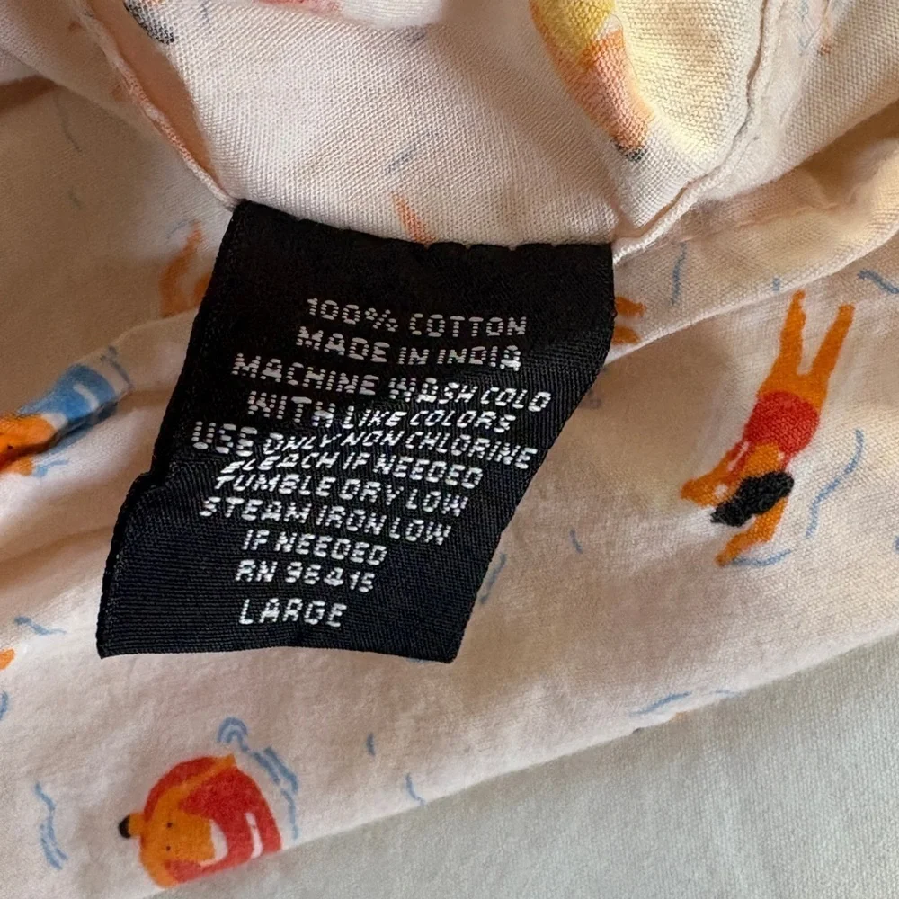 Artistry in Motion Shirt Mens L Button Down Pink Swimming Pool Party Tubing Fun - Picture 8 of 11